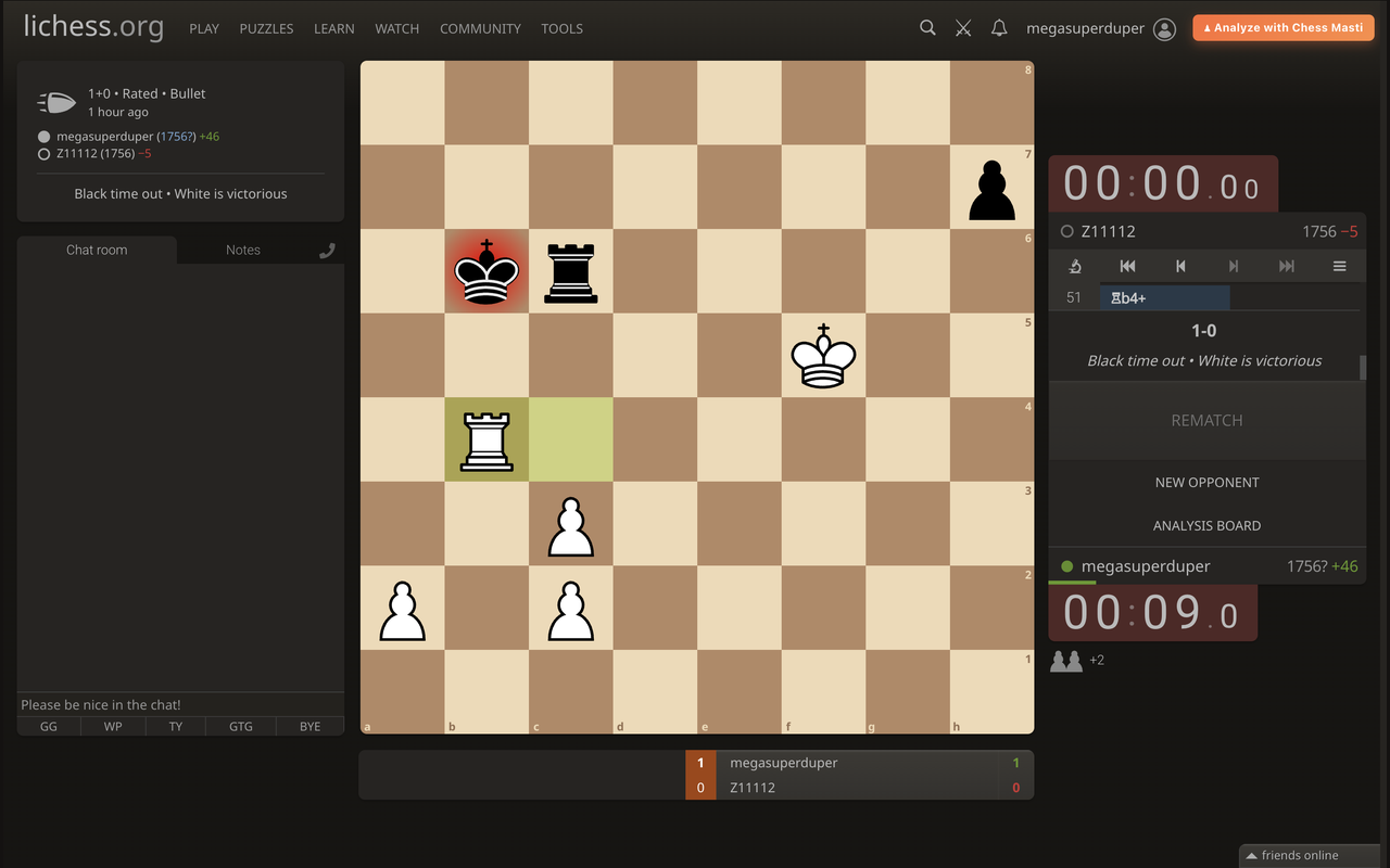 Analyze with Chess Masti button visible in the Lichess top navigation bar